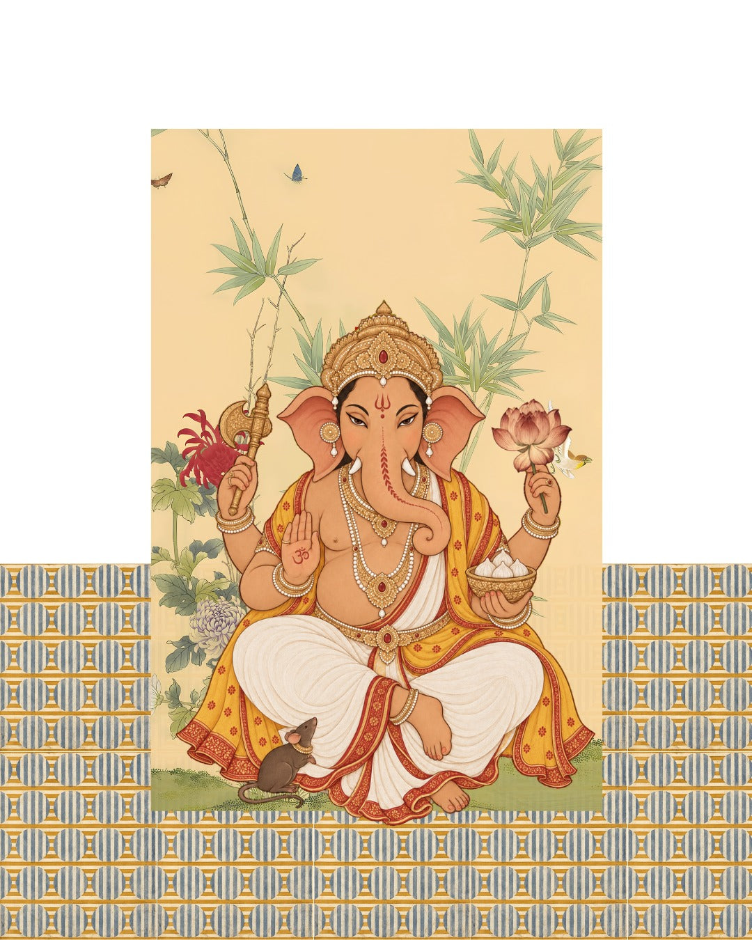 Art Print Set - 'Lakshmi, Saraswati & Ganesha' - Indian Miniature Prints (Set of 3)