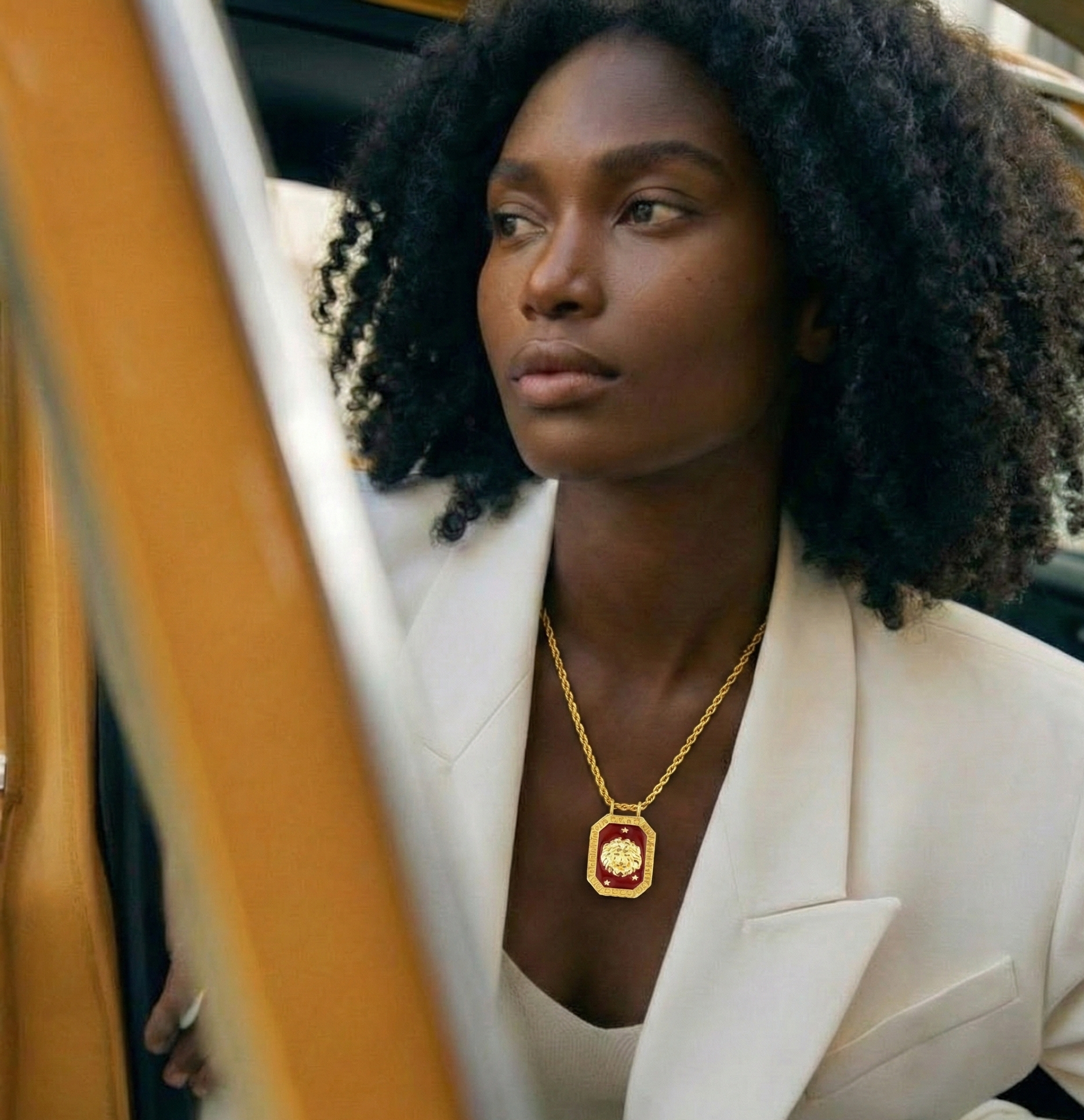 Leo Zodiac Tablet Reversible Necklace with Peridot