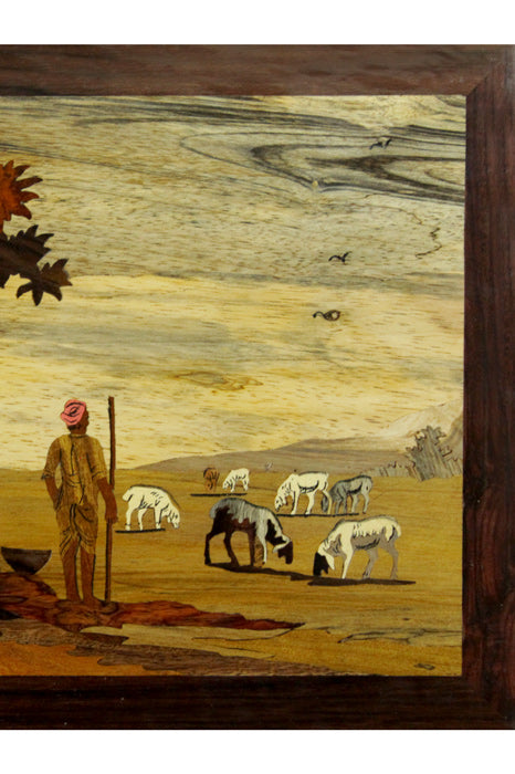 Mysore Rosewood Inlay – Goat Grazing Theme