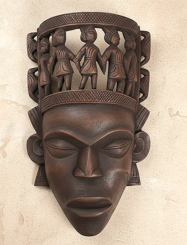 Kushmandi Wooden Gomira Tribal Face Mask – Handcrafted Ritual Wall Art (12 Inches)