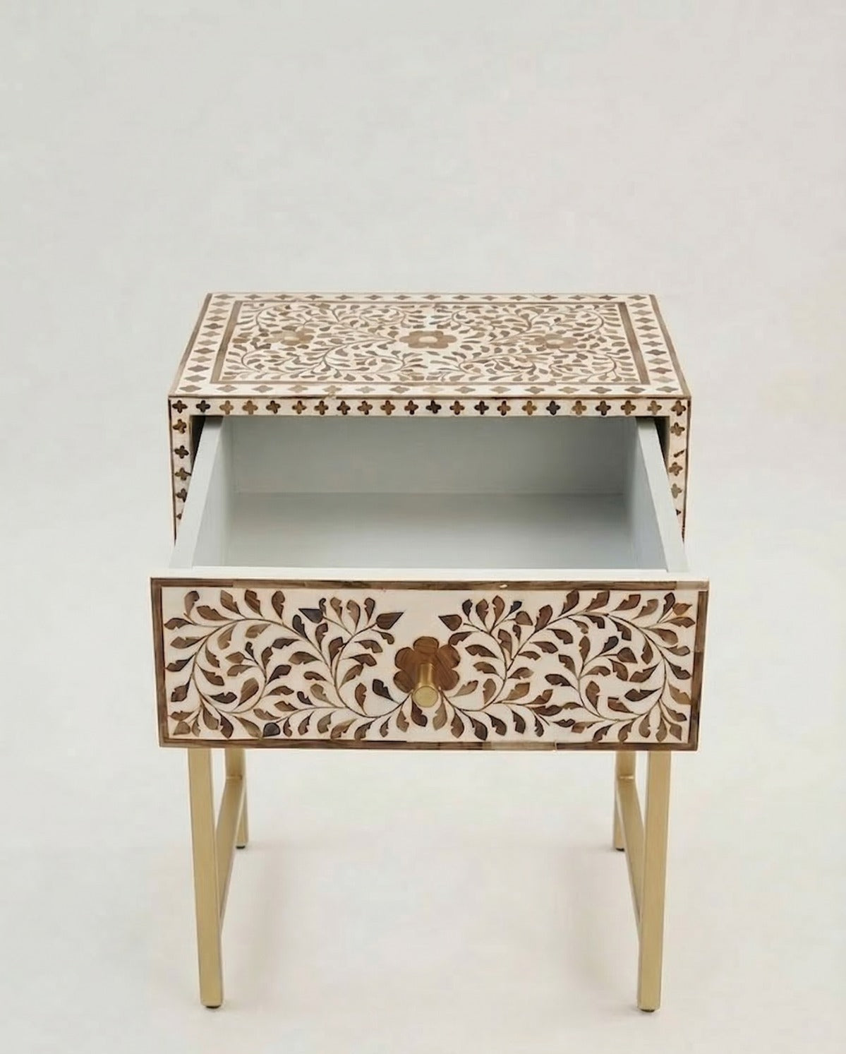 Petal Bone Inlay Side Table