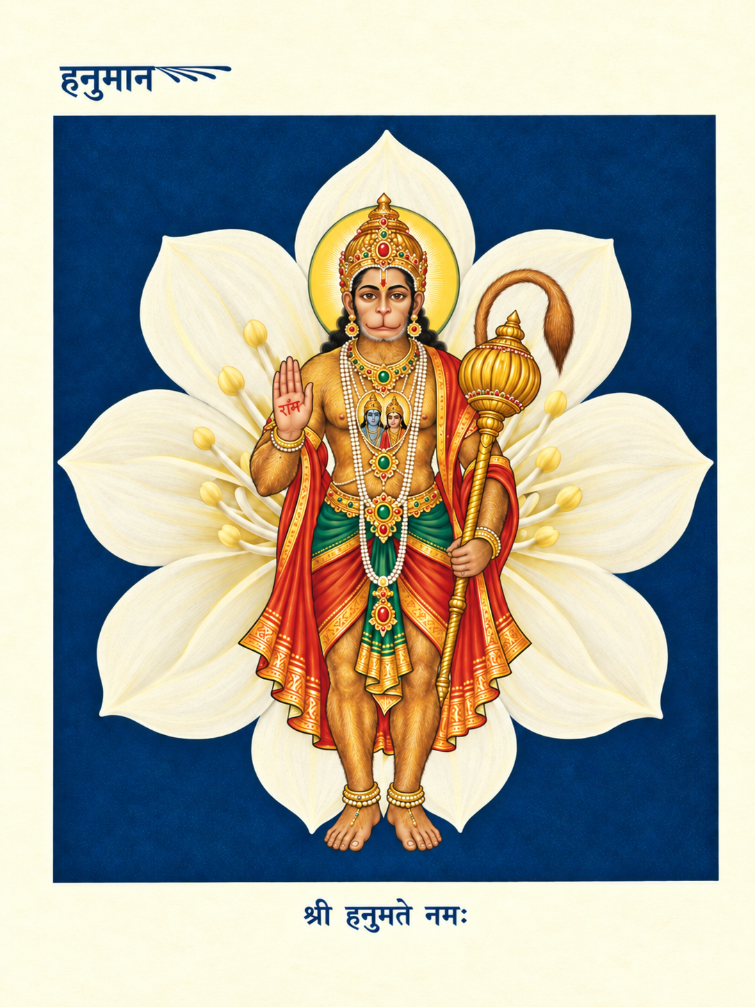 Art Print – “Ramadoota”: Lord Hanuman with Rama and Sita in His Heart