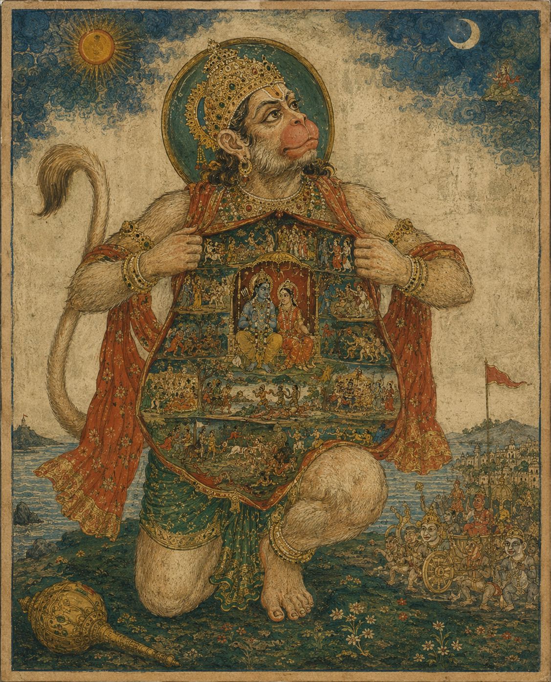 Hanuman’s Heart: The Revelation of Devotion Print