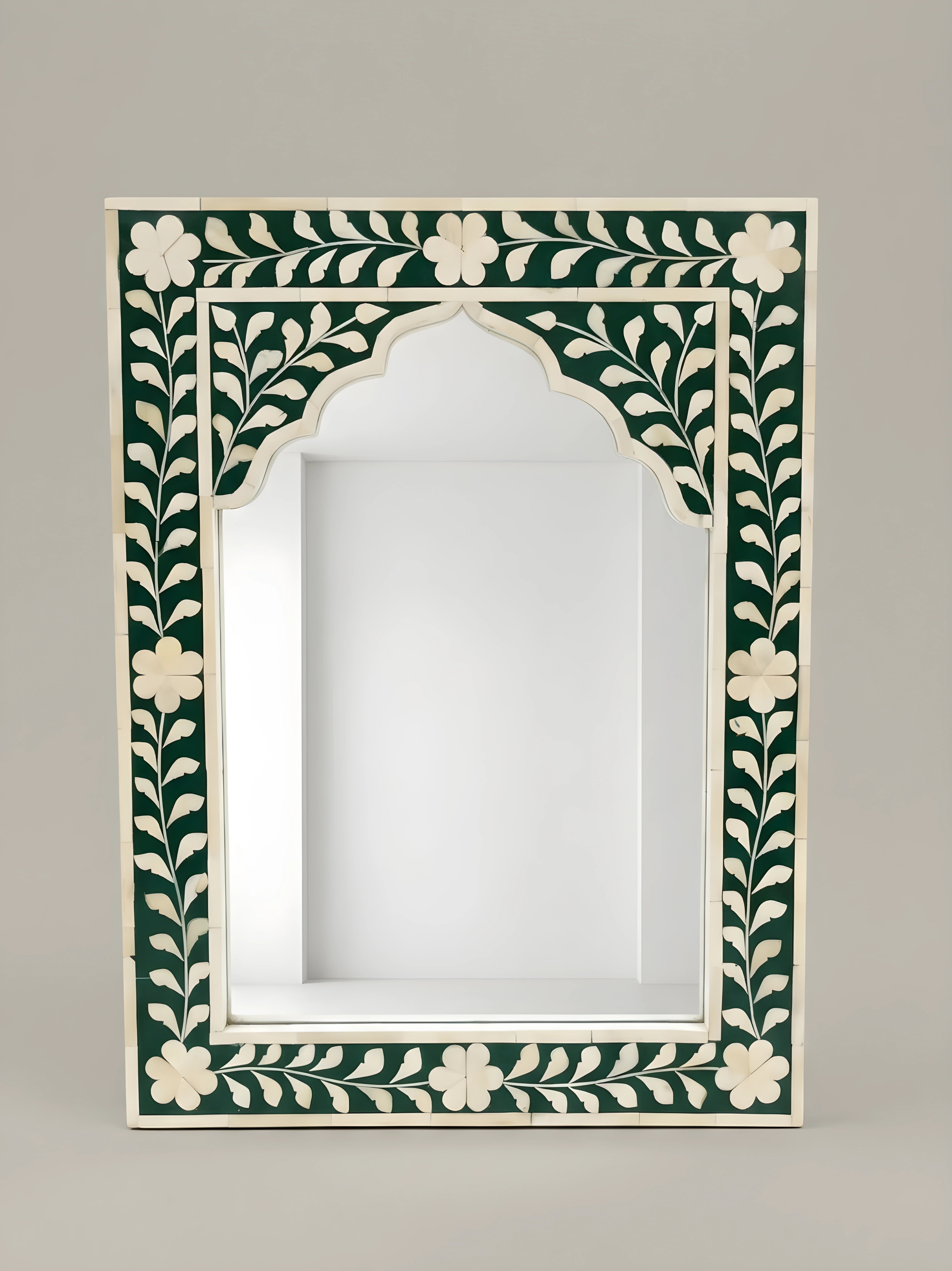 Ivory Lattice Bone Inlay Wall Mirror