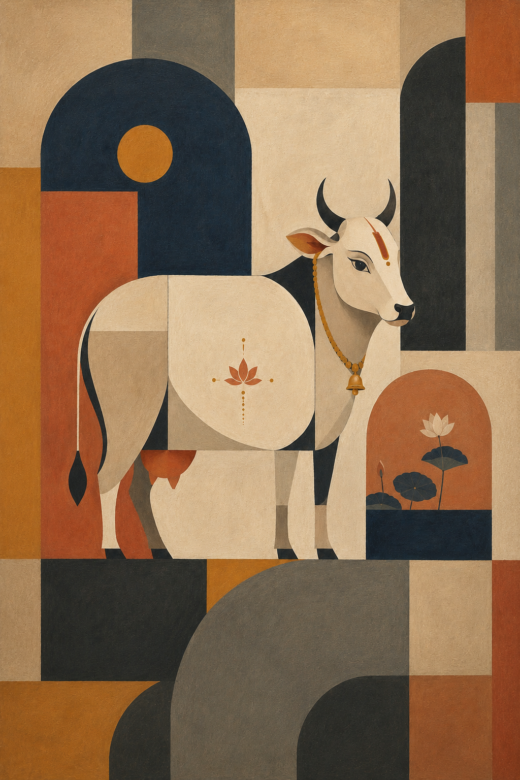 Indo-Bauhaus – “Kamadhenu Vaibhava”: Abstraction of the Sacred Pichwai Cow