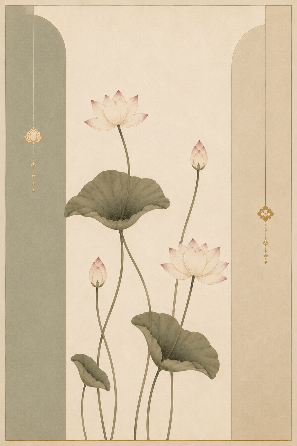 Handpainted – “Kamal Prabha”: Lotus of Quiet Illumination