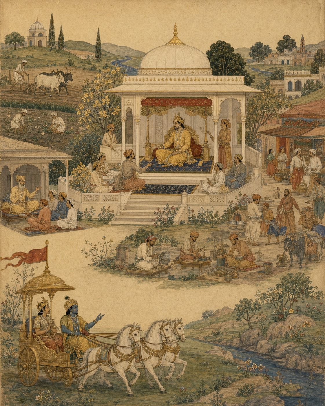 'Karma' The Path of Action, Bhagavad Gita Chapter Three - Indian Epics Prints