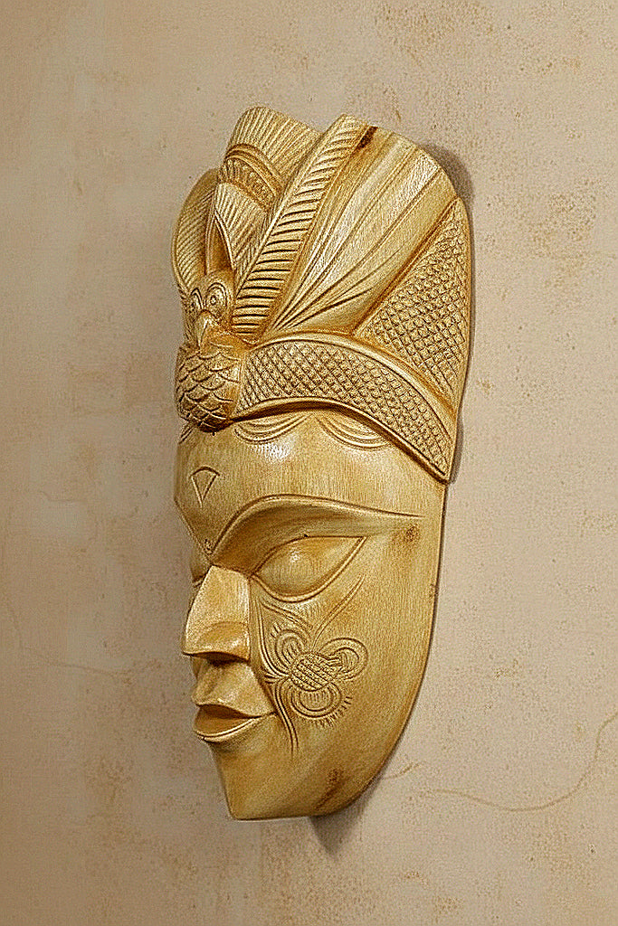 Kushmandi Wooden Mask – Tribal King (15 Inches)