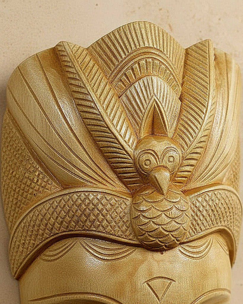 Kushmandi Wooden Mask – Tribal King (15 Inches)