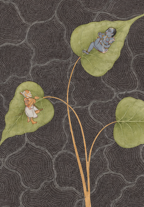 'Markandeya Viewing Krishna in the Cosmic Ocean' Canvas Cloth Print, c.1680