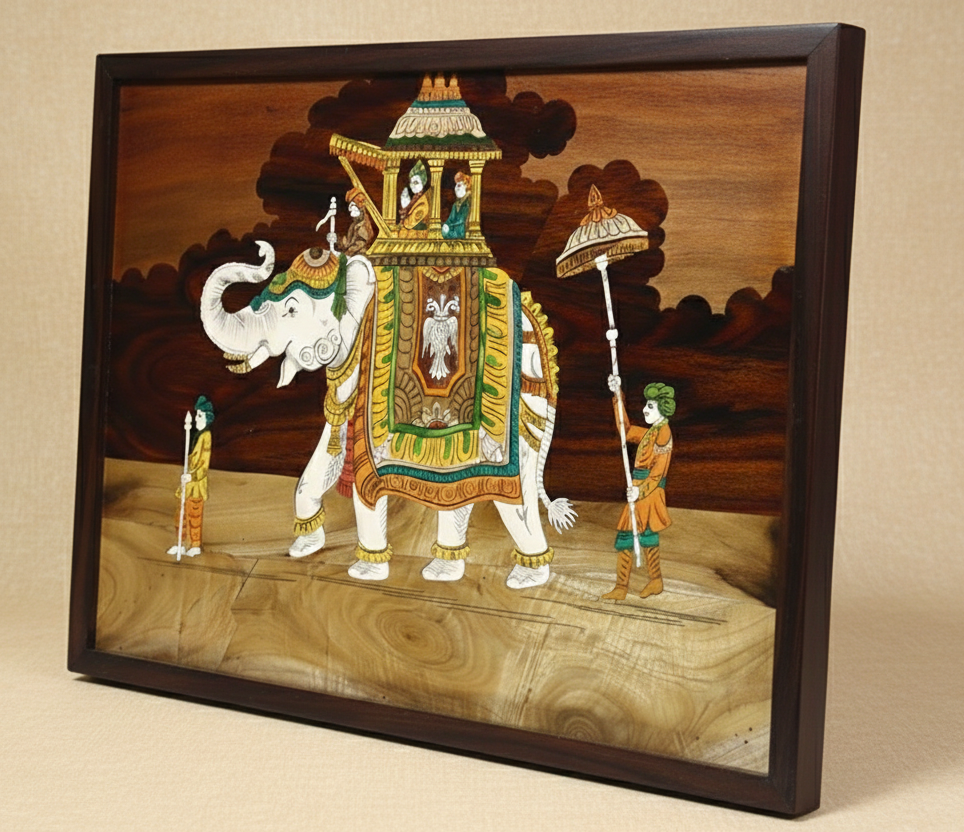 Mysore Rosewood Inlay – Ambari Procession