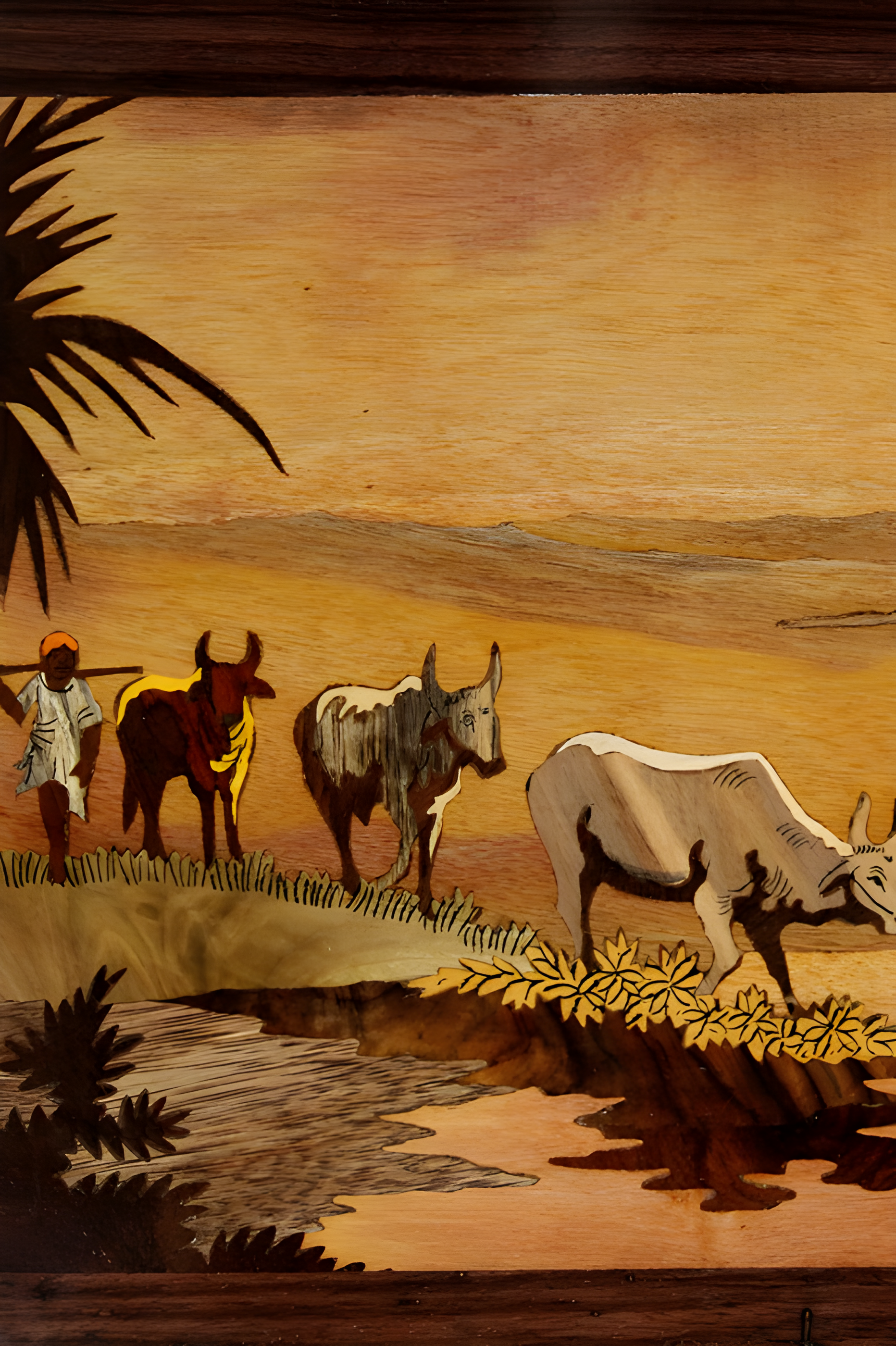 Mysore Rosewood Inlay – Farming Theme