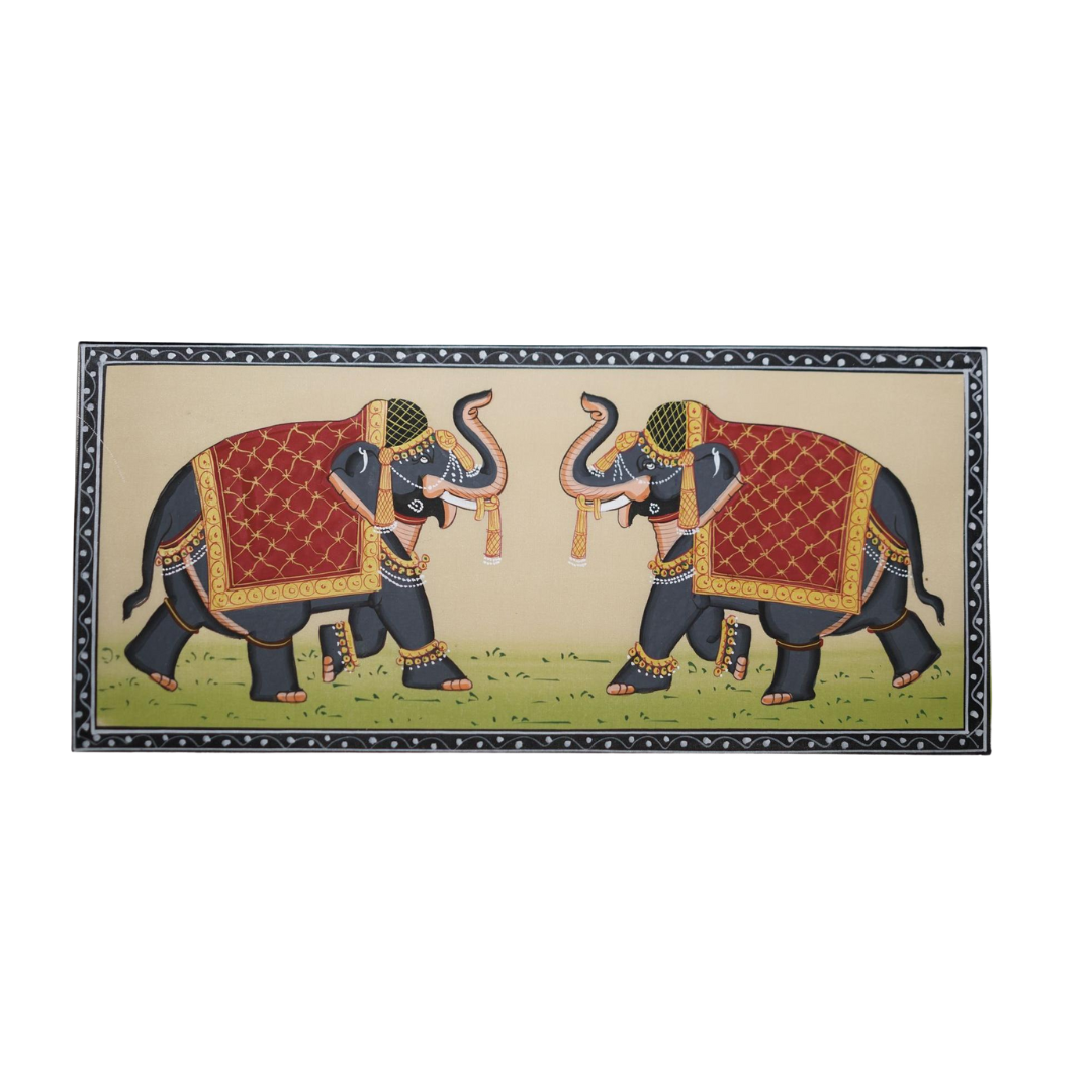 Red Victory Elephants Painting