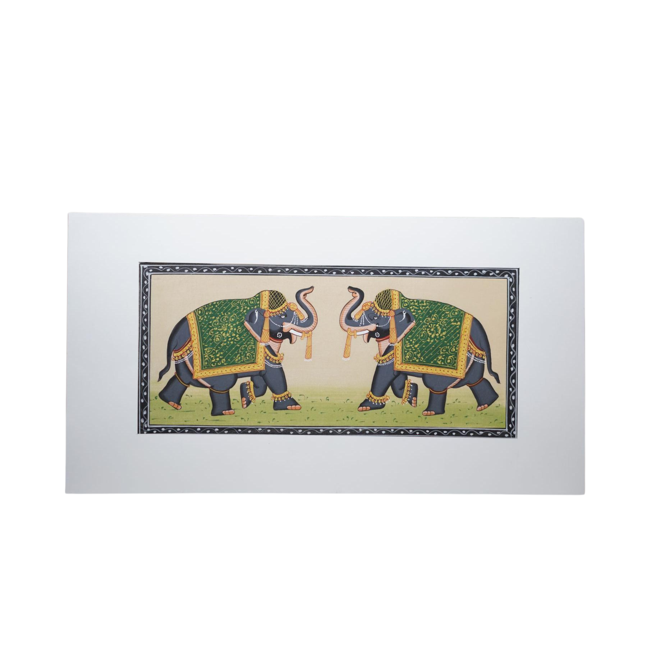 Green Victory Elephants Painting