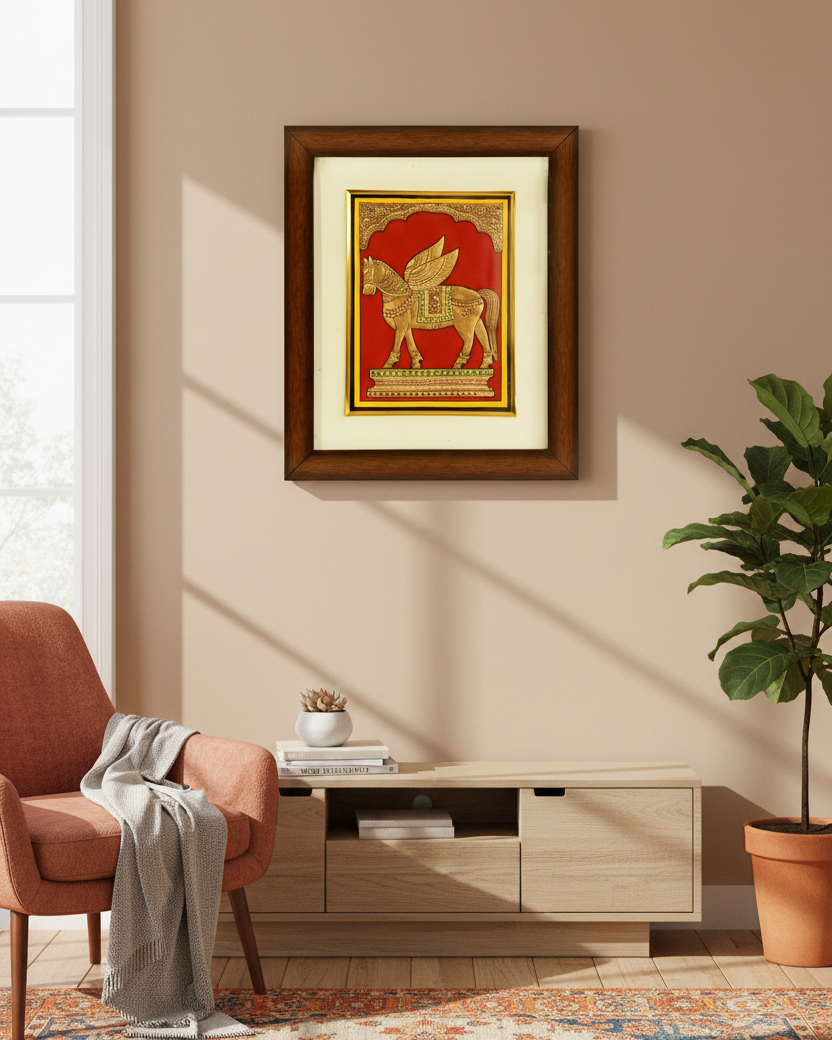 Pegasus - Mysore Paintings (22KT Gold Leaf)