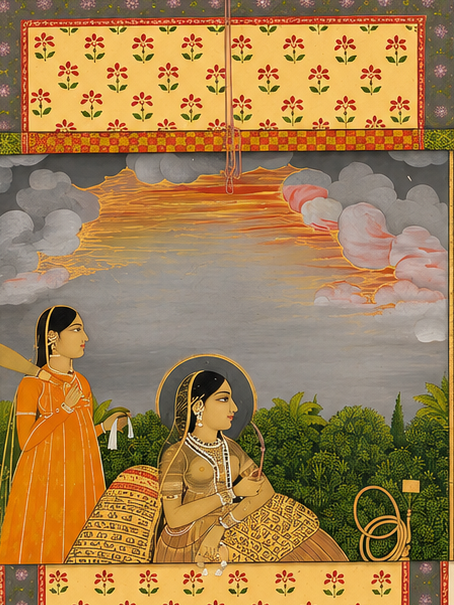 'Princess and Attendant in a Trompe l'Oeil Window' Canvas Cloth Print, c.1765