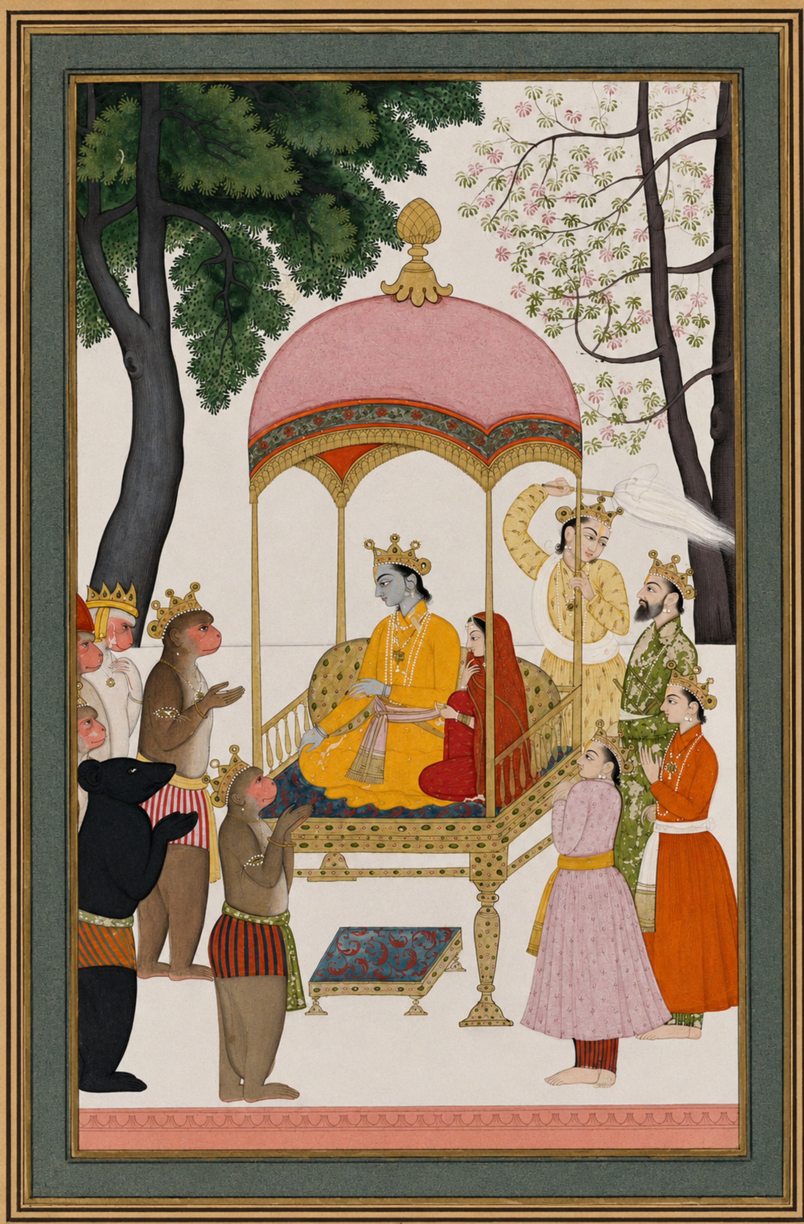 'Enthroned Rama and Sita' Canvas Cloth Print, c.1765