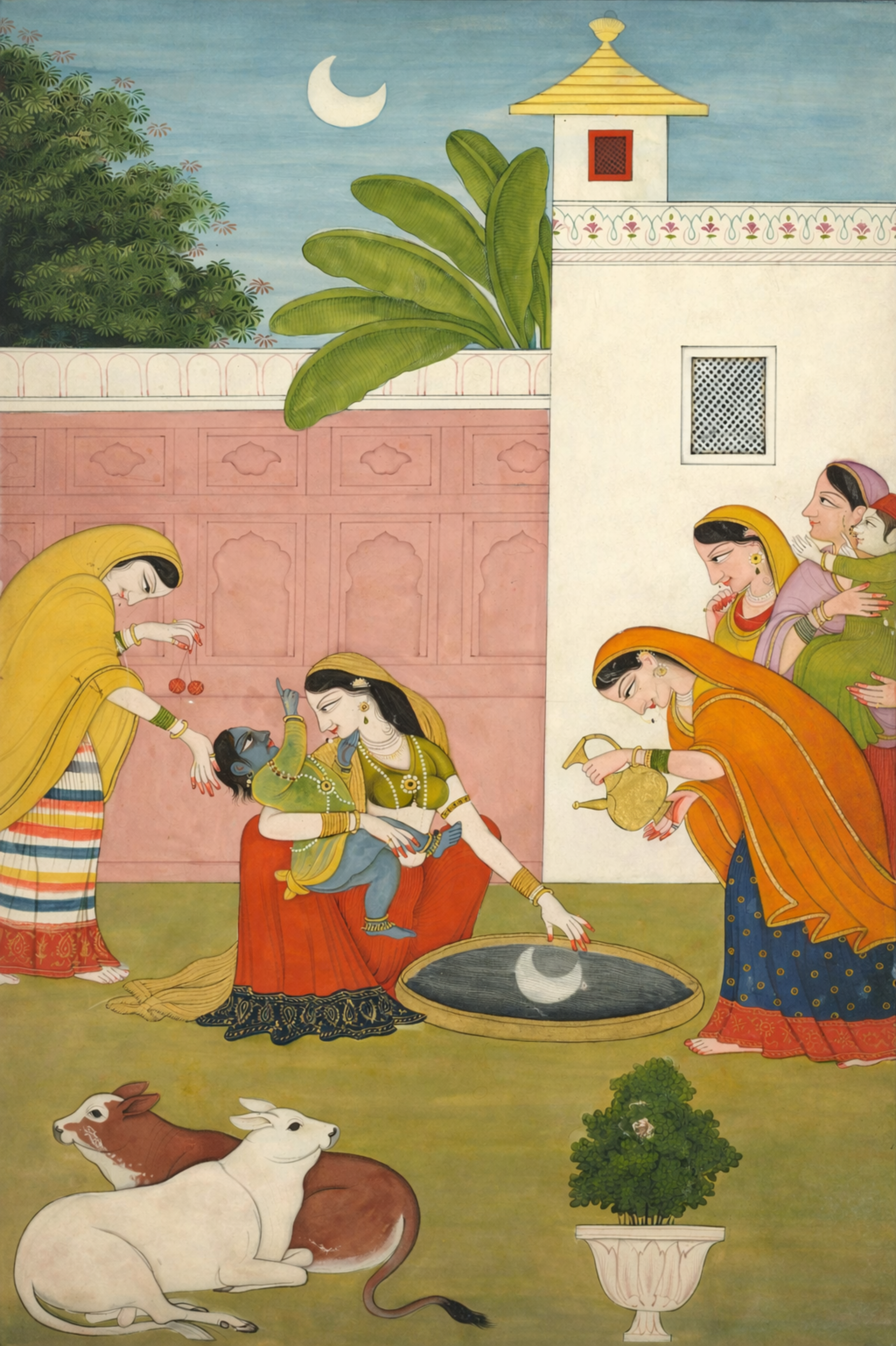 'Krishna Reaching for the Moon' Canvas Cloth Print, c.1820