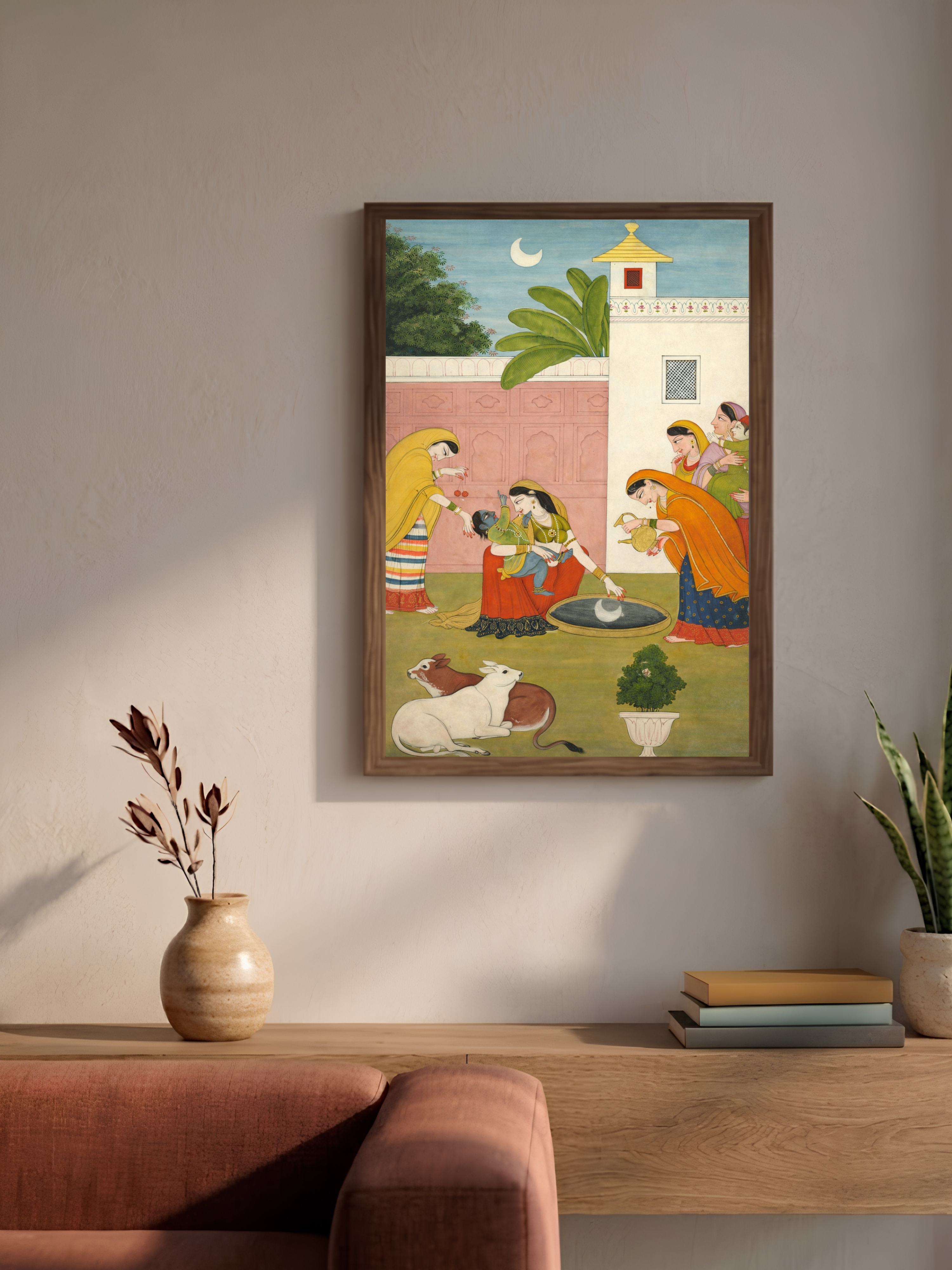 'Krishna Reaching for the Moon' Canvas Cloth Print, c.1820