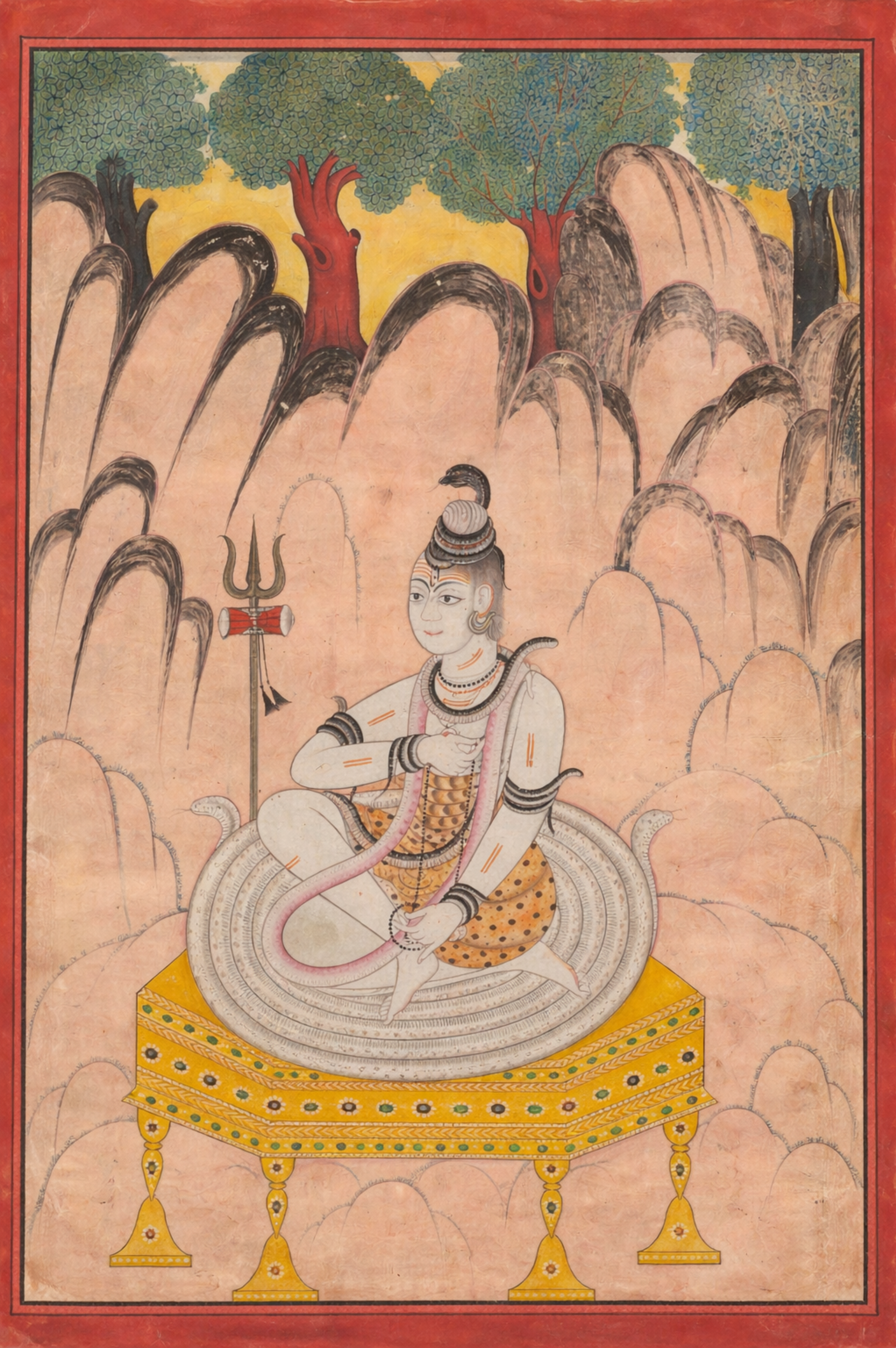 'Shiva Seated on a Throne in a Landscape' Canvas Cloth Print, c.1755