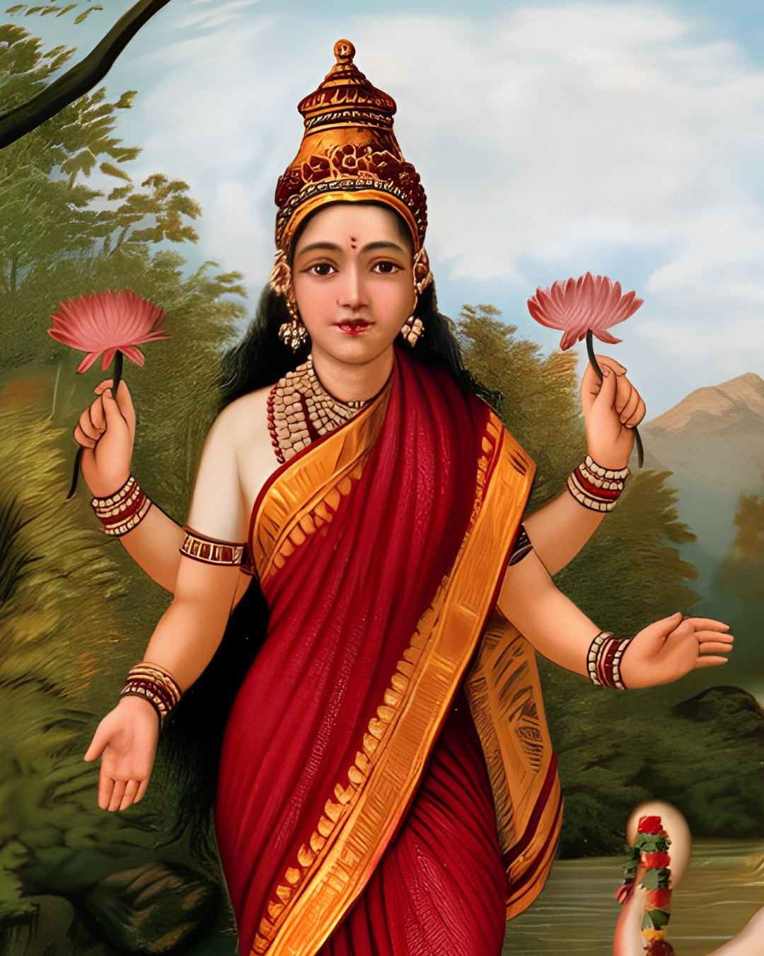 Raja Ravi Varma – "Lakshmi" (1896): The Eternal Goddess of Prosperity and Grace