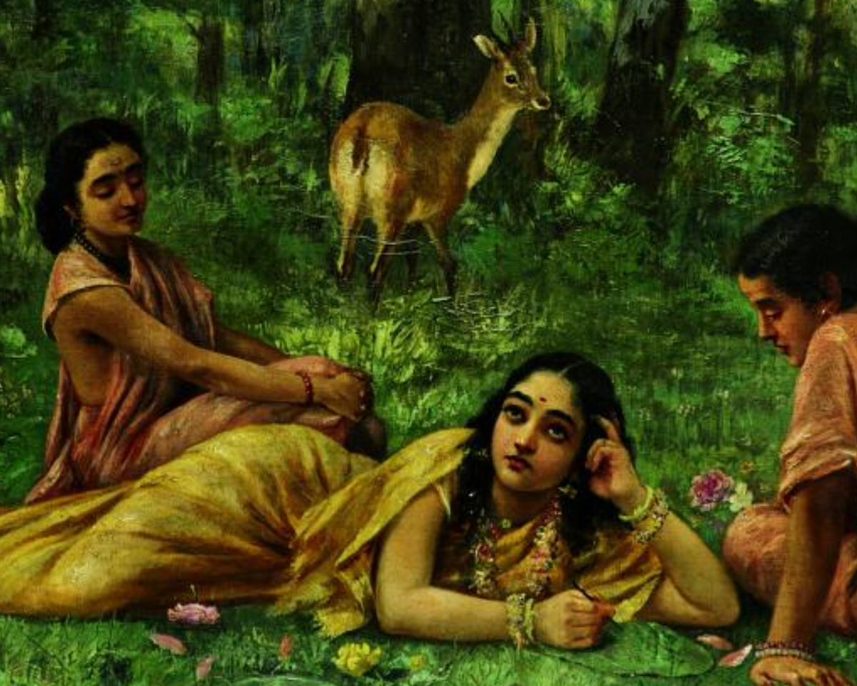 Raja Ravi Varma – "Sakunthala Pathralekhan": Love-Sick Reverie in the Hermitage
