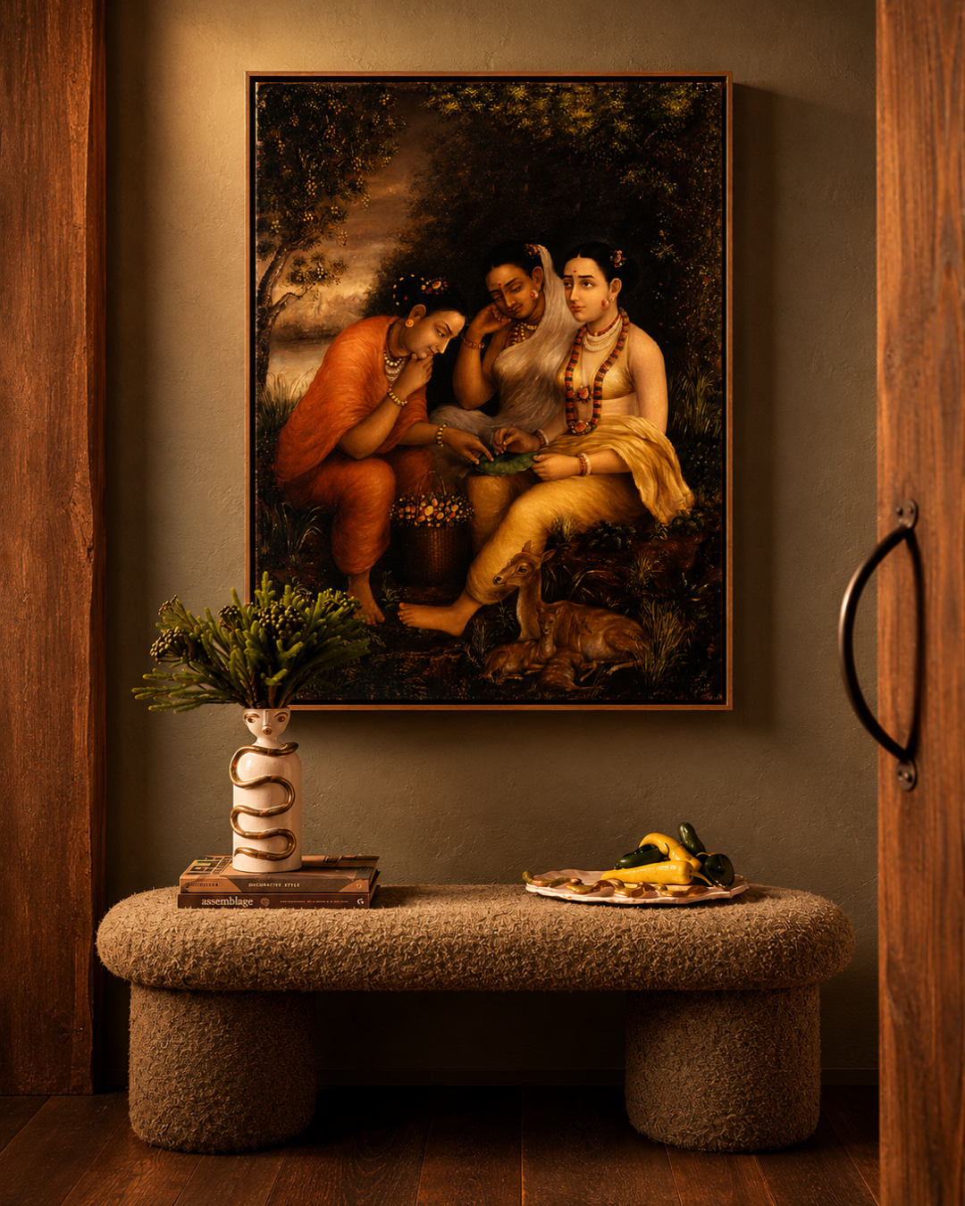Raja Ravi Varma – "Shakuntala Patralekhana" (1876): A Love Letter Etched on a Lotus Leaf