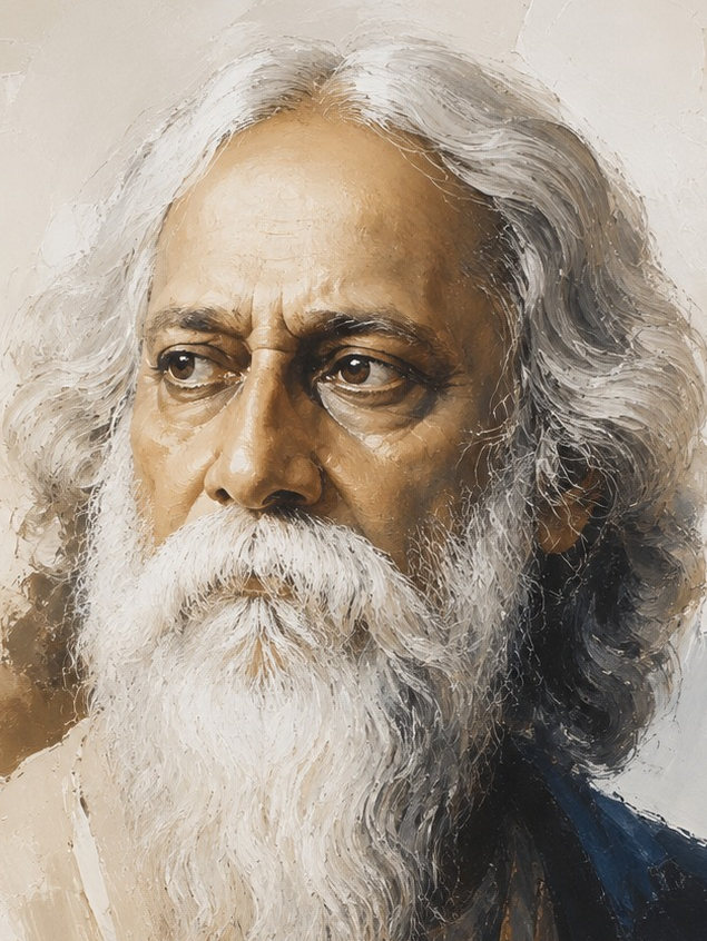 Handpainted – “Gurudev”: Rabindranath Tagore, Contemporary Heritage Painting