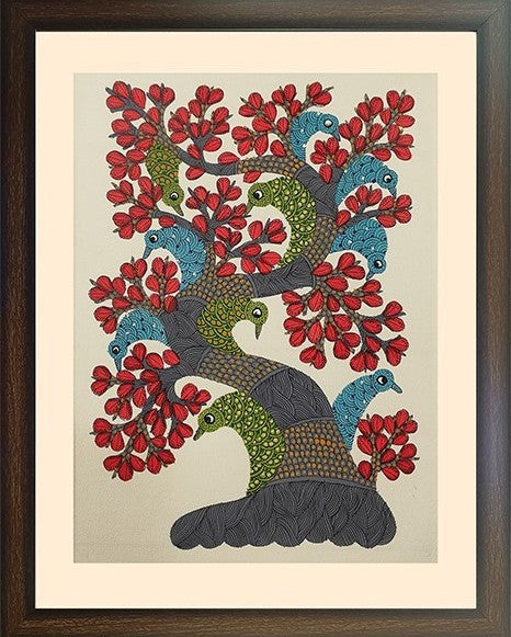 Rakta Vriksha - "Crimson Canopy" Gond Art