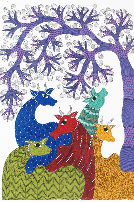 Rang Mriga Vana – "Forest of Chromatic Deer" Gond Art