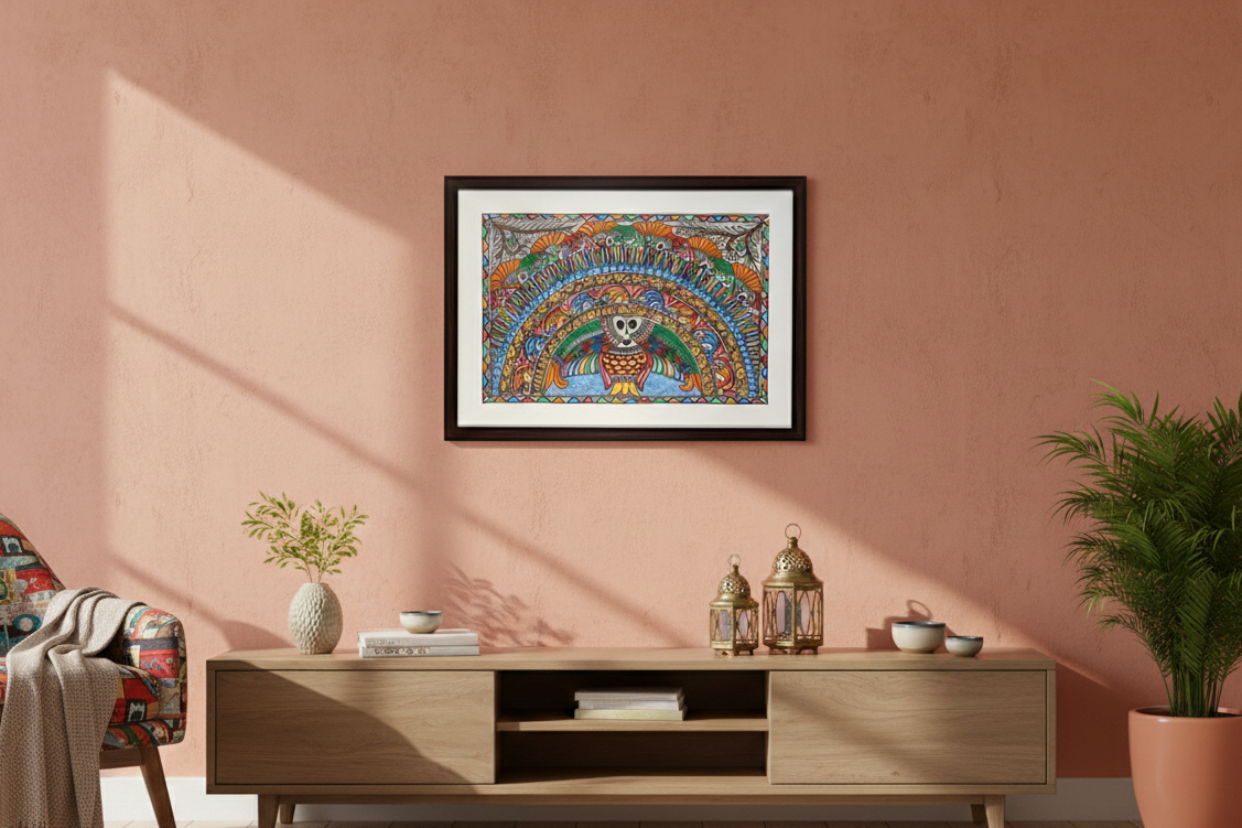 Rhythm of Abundance: Fishes - Madhubani Painting