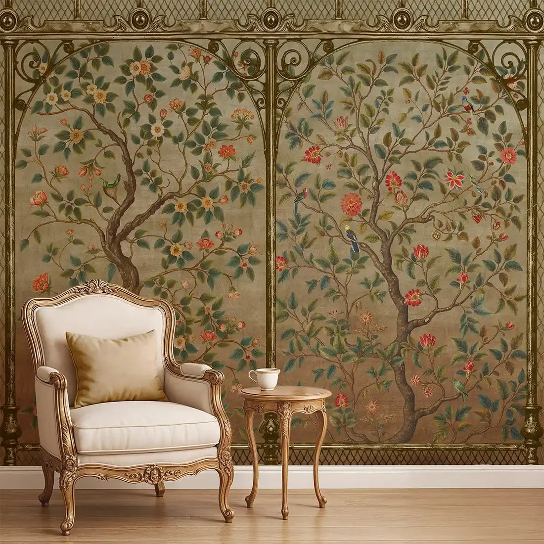 Garden Reverie: “Royal Garden Chinoiserie” Wallpaper