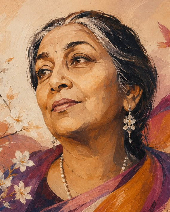 Handpainted – “The Nightingale of India”: Sarojini Naidu, Contemporary Heritage Painting
