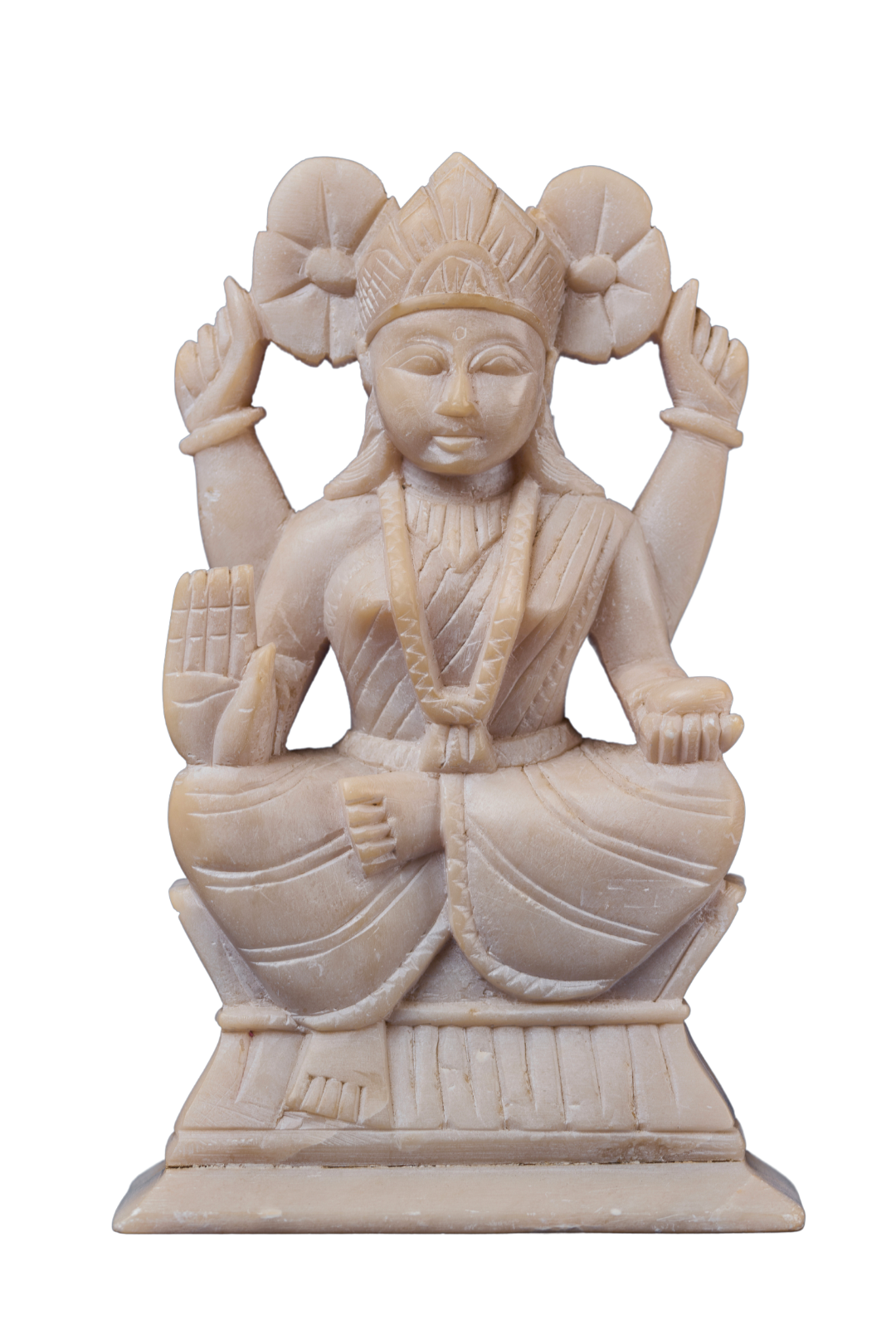 Lakshmi Goddess Statue in Light Stone