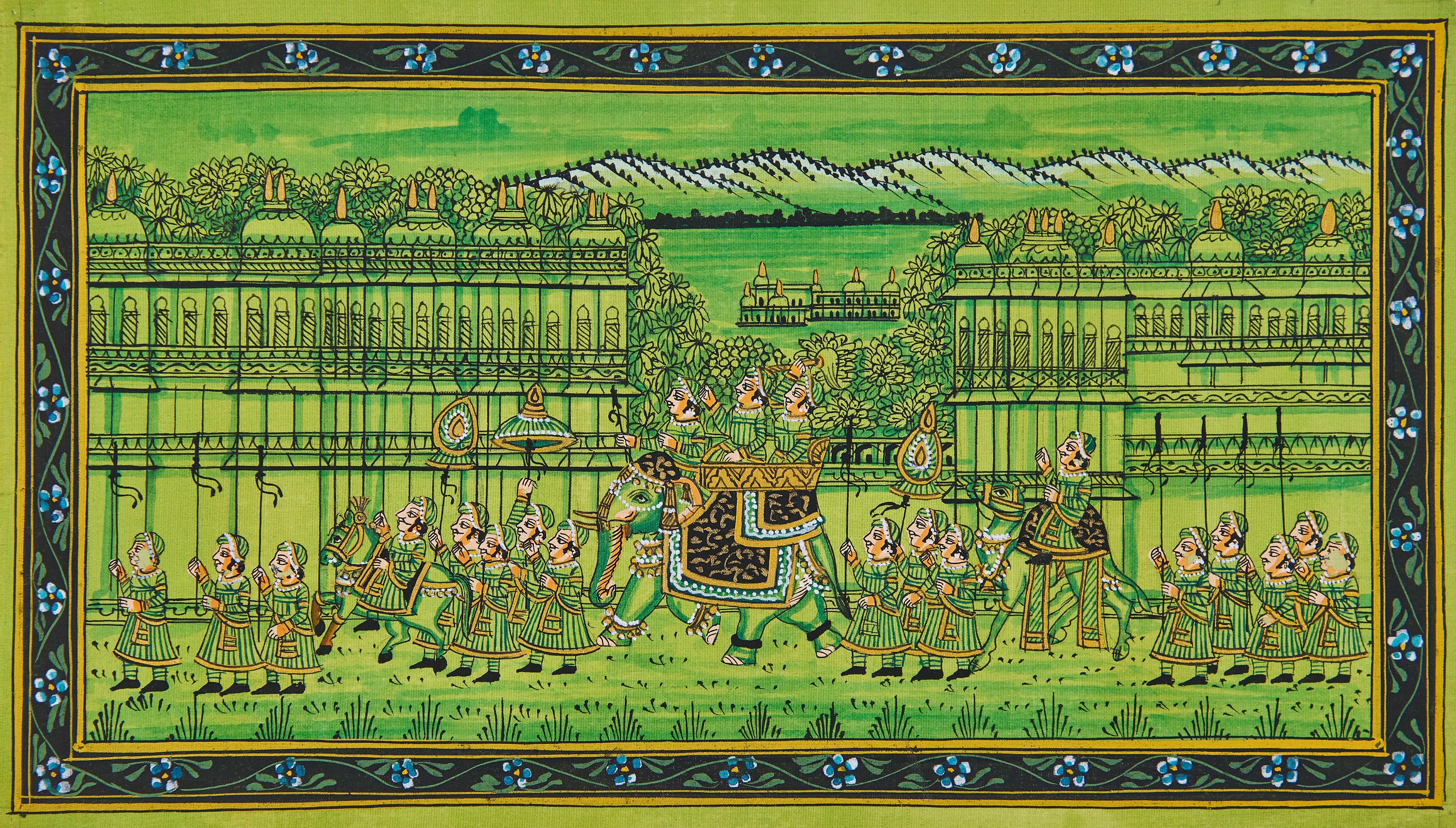 Green Army Procession Painting