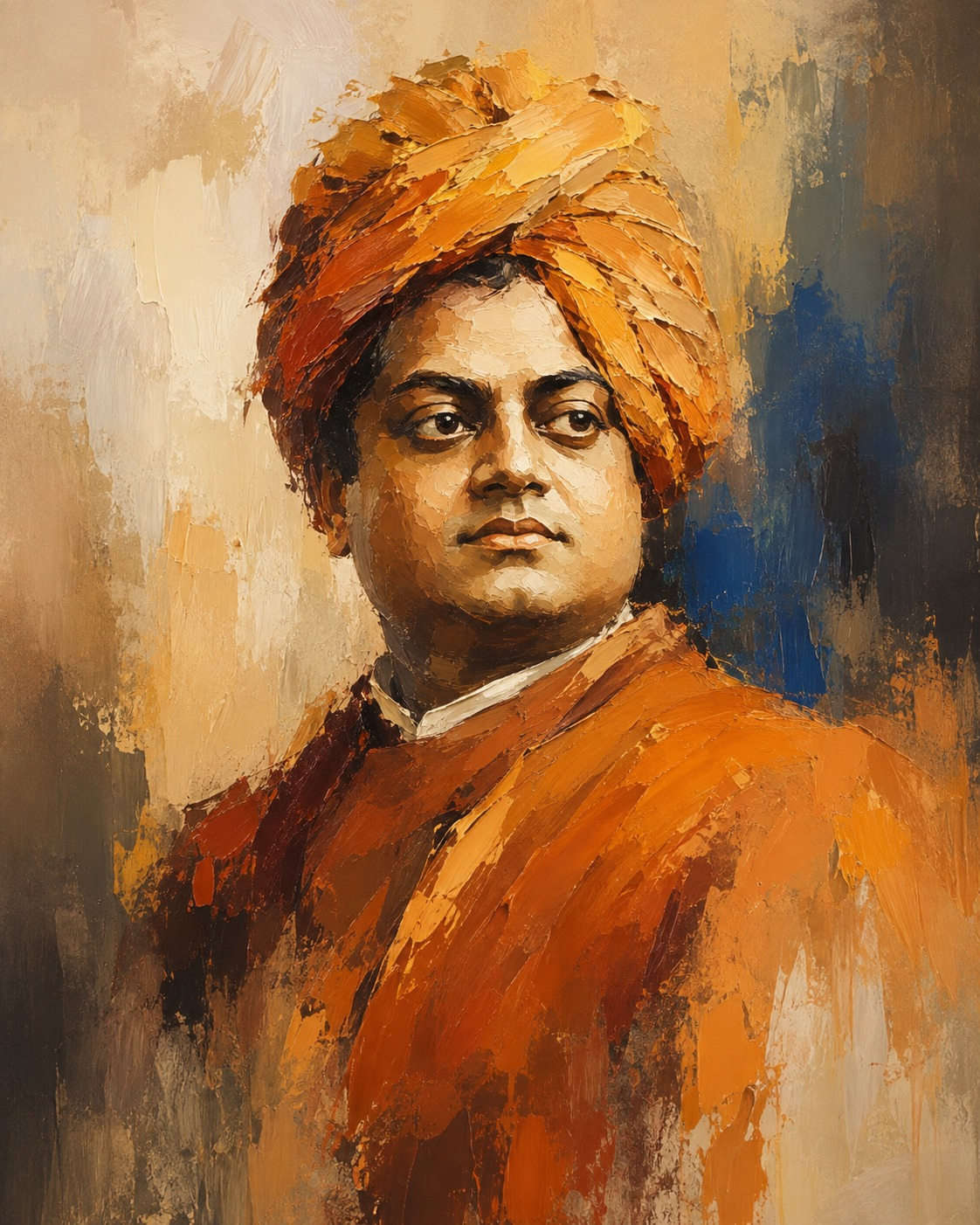 Handpainted – “Vivekananda”: Swami Vivekananda, Contemporary Heritage Painting