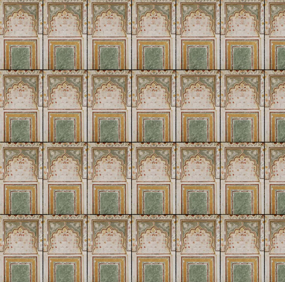 Jharoka Fort Window Wallpaper - Customized Patterned design with decorative fort arches