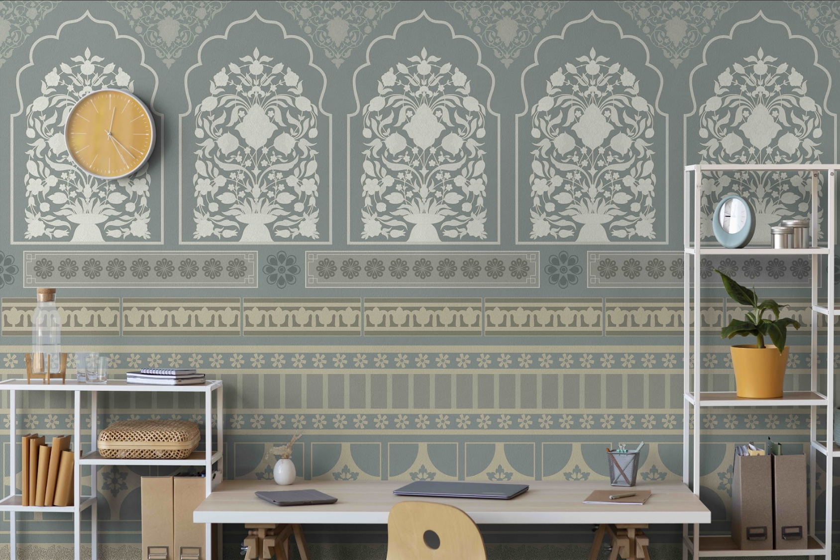 Jaali Echoes: "Indian Tile" Wallpaper