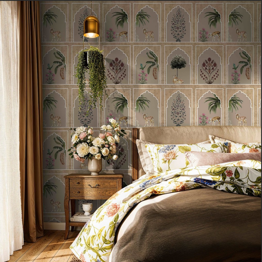 Heritage Saraswati Udyaan wallpaper - Customized indian traditional garden wallpaper