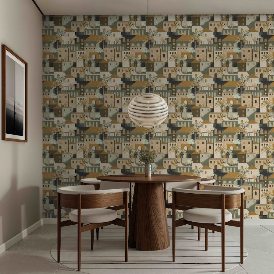 Streets of Memory Sheher wallpaper - Customized Street Patterned wallpaper