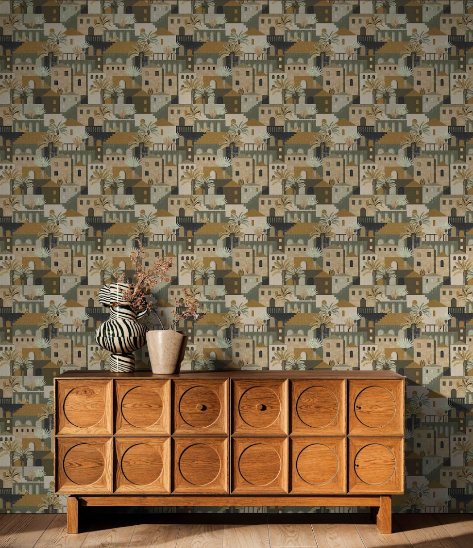 Streets of Memory Sheher wallpaper - Customized Street Patterned wallpaper for living room