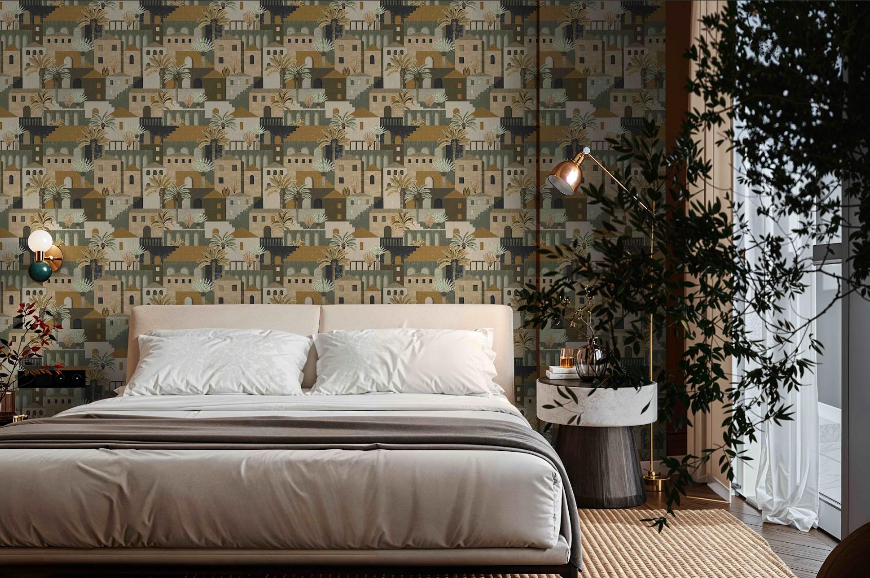 Streets of Memory Sheher wallpaper - Customized Street Patterned wallpaper for bedroom