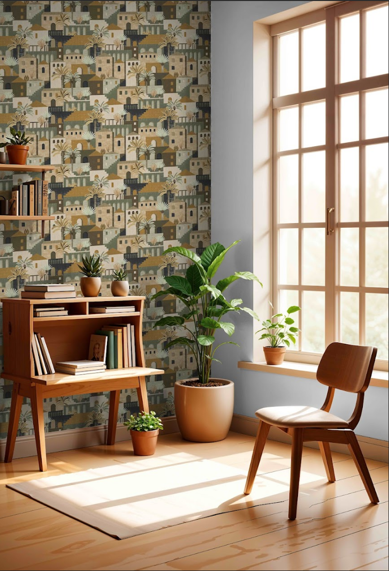 Streets of Memory Sheher wallpaper - Customized Street Patterned wallpaper buy now