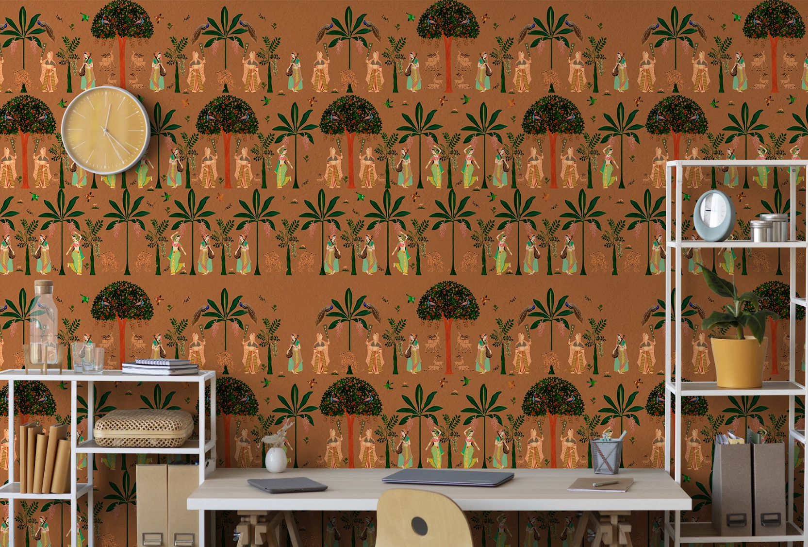 Wild Courts Shikargah Wallpaper - Customized indian traditional Rajasthani wallpaper buy now