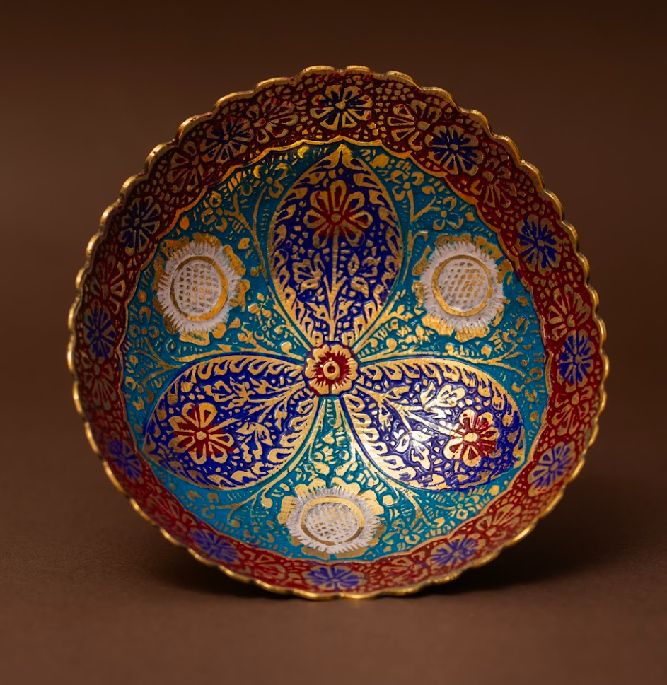 Brass Fruit Bowl Set of 4: Festival Bloom