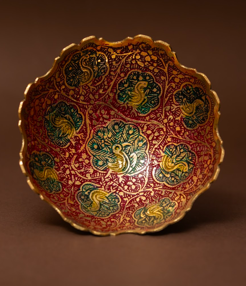 Brass Fruit Bowl Set of 4: Festival Bloom