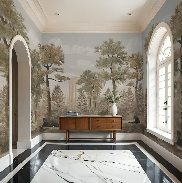 Twilight Haven Sandhya wallpaper - indian traditional forest wallpaper buy now