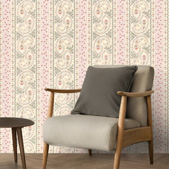 Naveli Suhaag wallpaper - customized pink floral pattern wallpaper