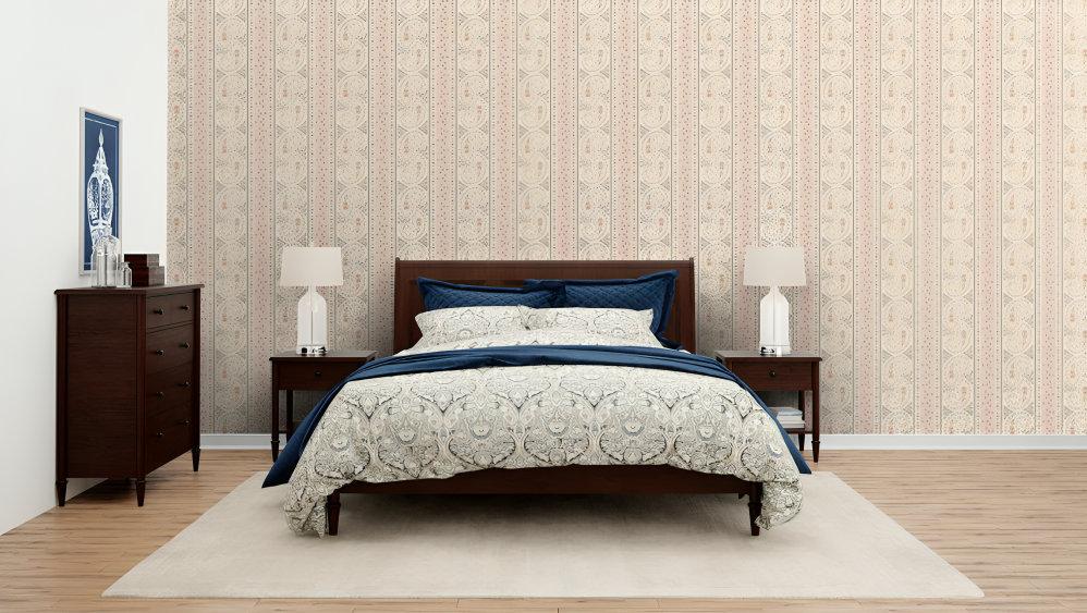 Naveli Suhaag wallpaper - customized pink floral pattern wallpaper for bed room