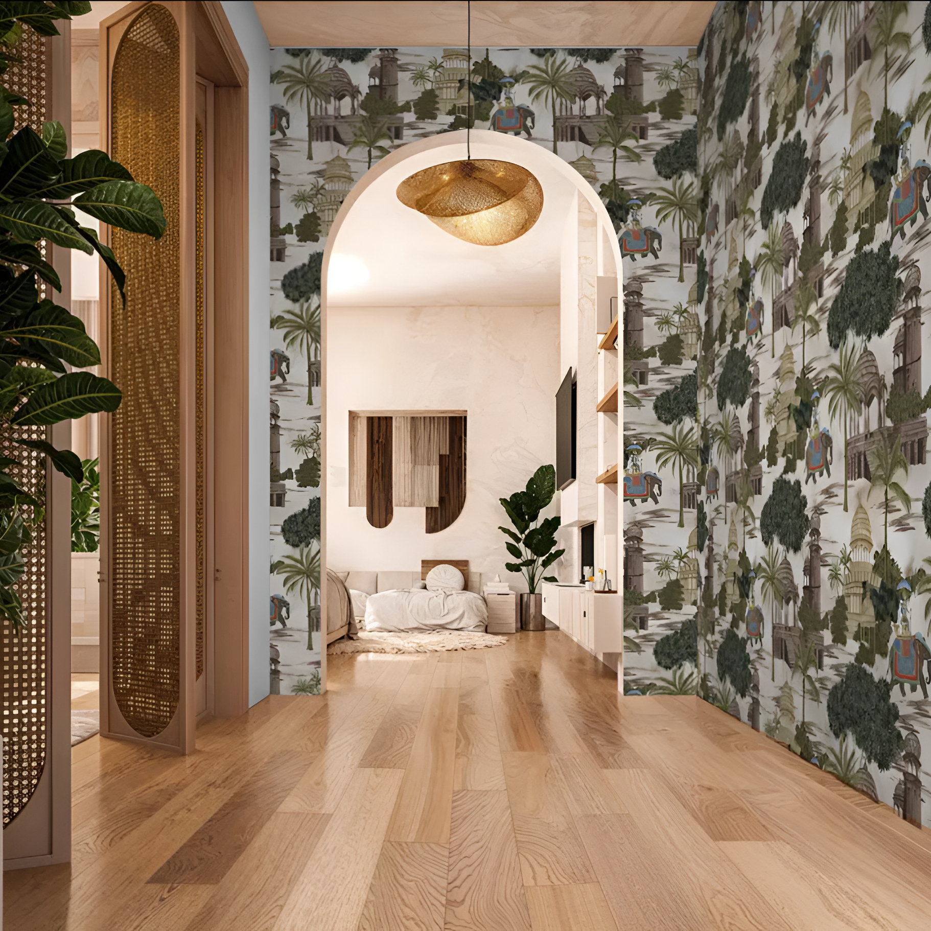 Palatial Echoes: "Hathi Mahal" Wallpaper